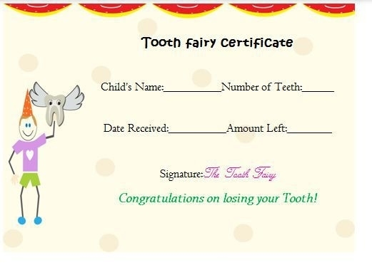 20+ Free Tooth Fairy Certificate Template [Word, Pdf] » Templatedata For Free Tooth Fairy Certificate Template