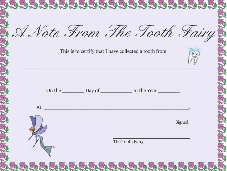 20+ Free Tooth Fairy Certificate Template [Word, Pdf] » Templatedata Pertaining To Tooth Fairy Certificate Template Free