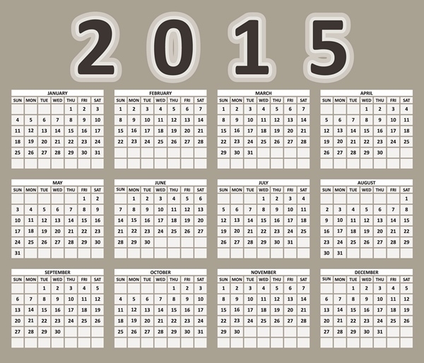 2015 Grid Calendar Creative Design Vector 01 Free Download With Regard To Powerpoint Calendar Template 2015