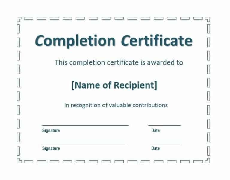 21+ Free 42+ Free Certificate Of Completion Templates - Word Excel Formats within Certificate Of Completion Template Word