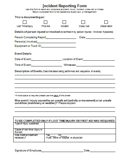 21+ Free Incident Report Template – Word Excel Formats Throughout Incident Report Form Template Doc