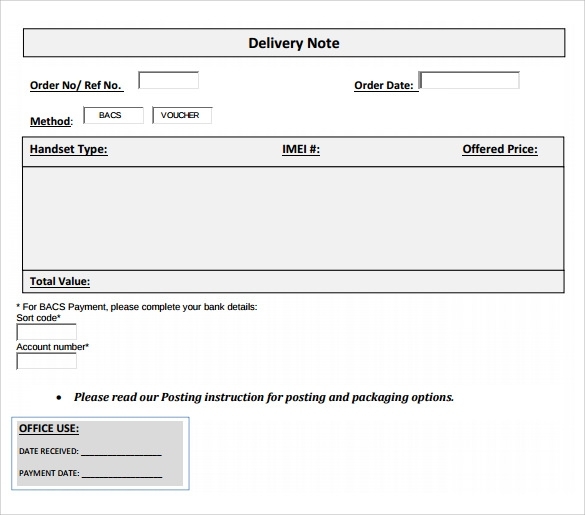 21+ Sample Delivery Note Templates – Pdf, Doc, Excel | Sample Templates Intended For Proof Of Delivery Template Word
