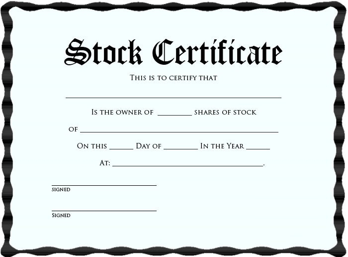 21+ Stock Certificate Templates – Word, Psd, Ai, Publisher | Free In Blank Share Certificate Template Free