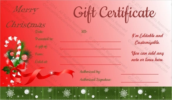 23+ Holiday Gift Certificate Templates – Psd, Word, Ai | Free & Premium Pertaining To Free Christmas Gift Certificate Templates