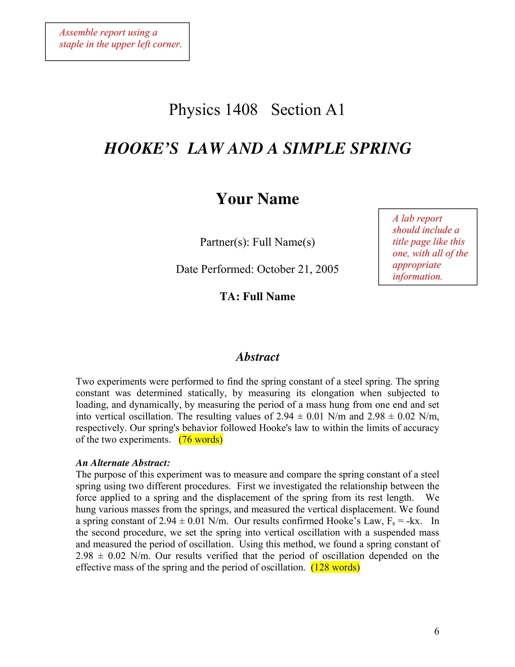 23 Physics Lab Report Template – Best Template Design With Regard To Physics Lab Report Template