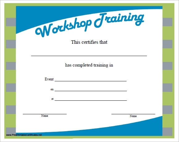 23+ Training Certificate Templates – Free Samples, Examples, Format Pertaining To Certificate Of Participation In Workshop Template