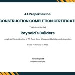 24+ Free Construction Certificate Templates [Customize & Download Within Certificate Of Completion Construction Templates