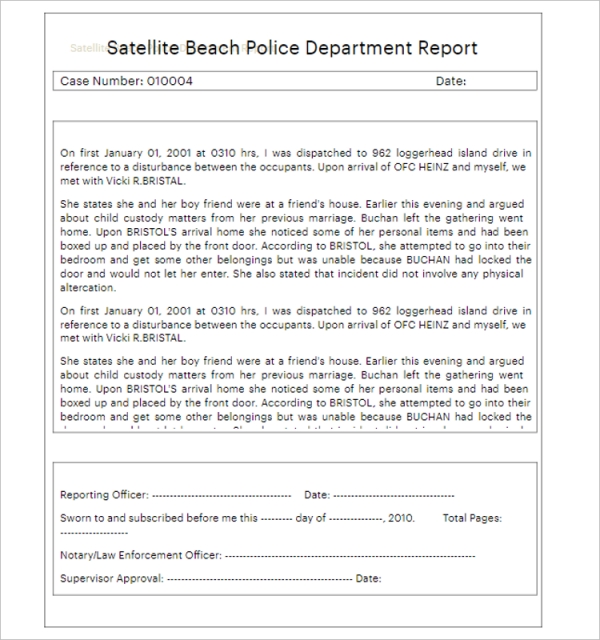 24+ Printable Police Report Templates Free Pdf, Word Formats Inside Police Report Template Pdf
