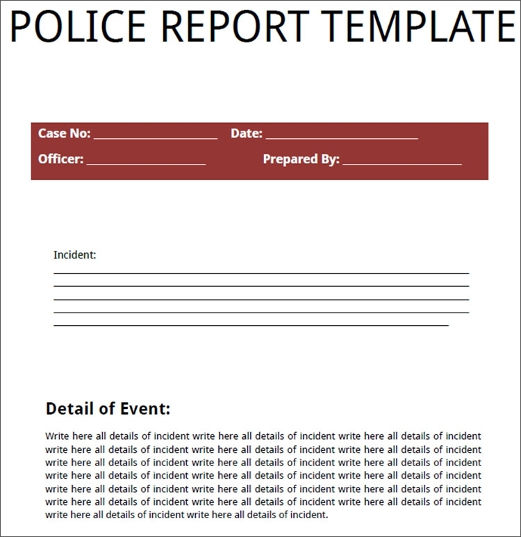 24+ Printable Police Report Templates Free Pdf, Word Formats Throughout Fake Police Report Template