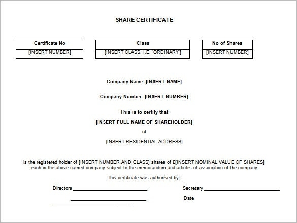 24+ Share Stock Certificate Templates - Psd, Vector Eps | Free with Corporate Share Certificate Template