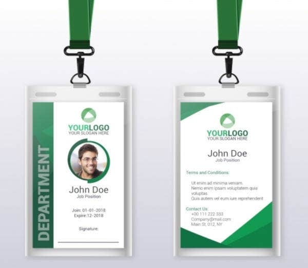 24+ Vertical Identification Card Designs & Templates  Ai, Word, Pages Intended For Id Card Template Ai