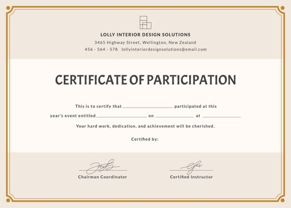 25+ Participation Certificate Templates - Pdf, Doc, Psd F | Free within Conference Participation Certificate Template