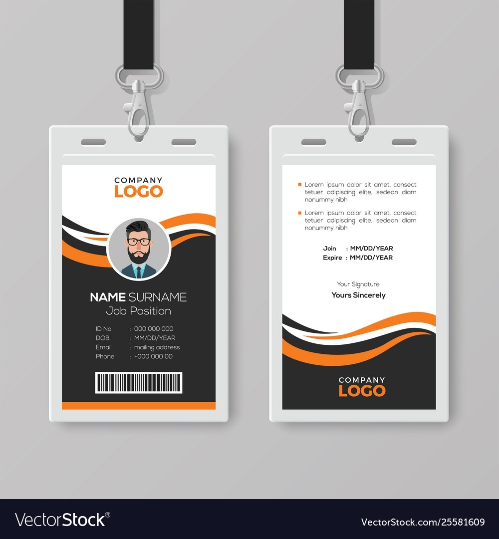 25+ Photo Id Badge Sample Template – Besttemplatess123 In Portrait Id Card Template