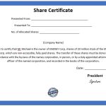 25+ Printable Stock Certificate Templates [Excel, Word, Pdf] » Templatedata Within Share Certificate Template Pdf