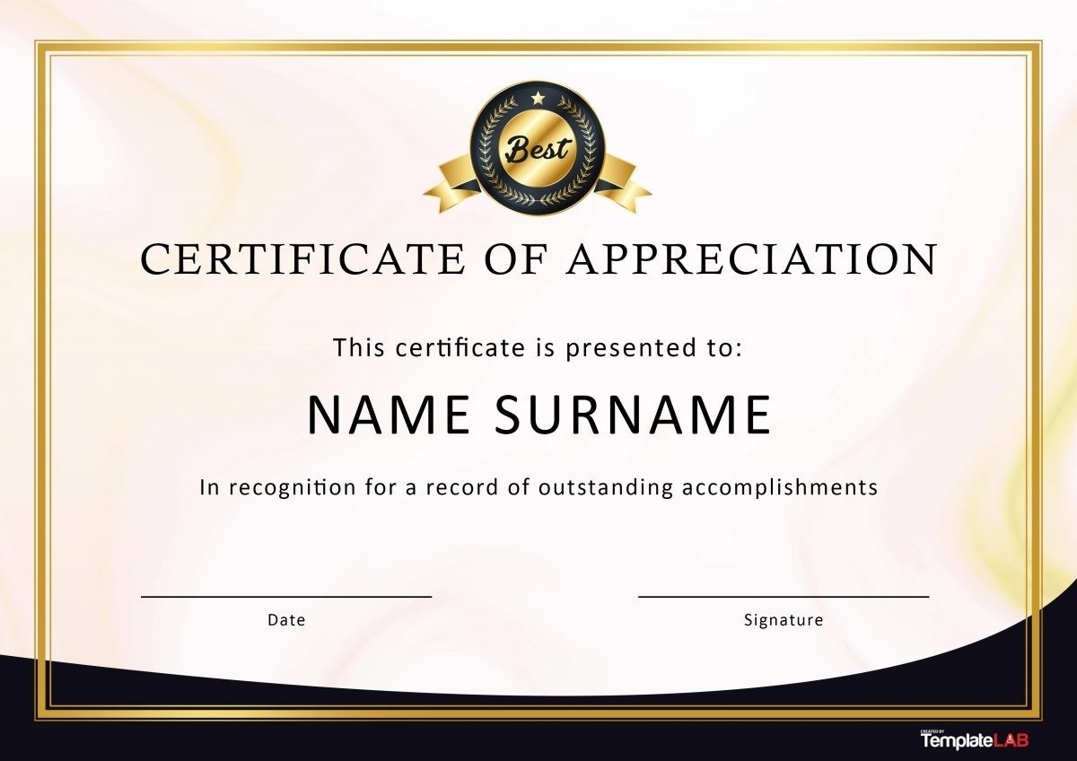 26 Free Certificate Of Appreciation Templates And Letters Regarding In Appreciation Certificate Templates