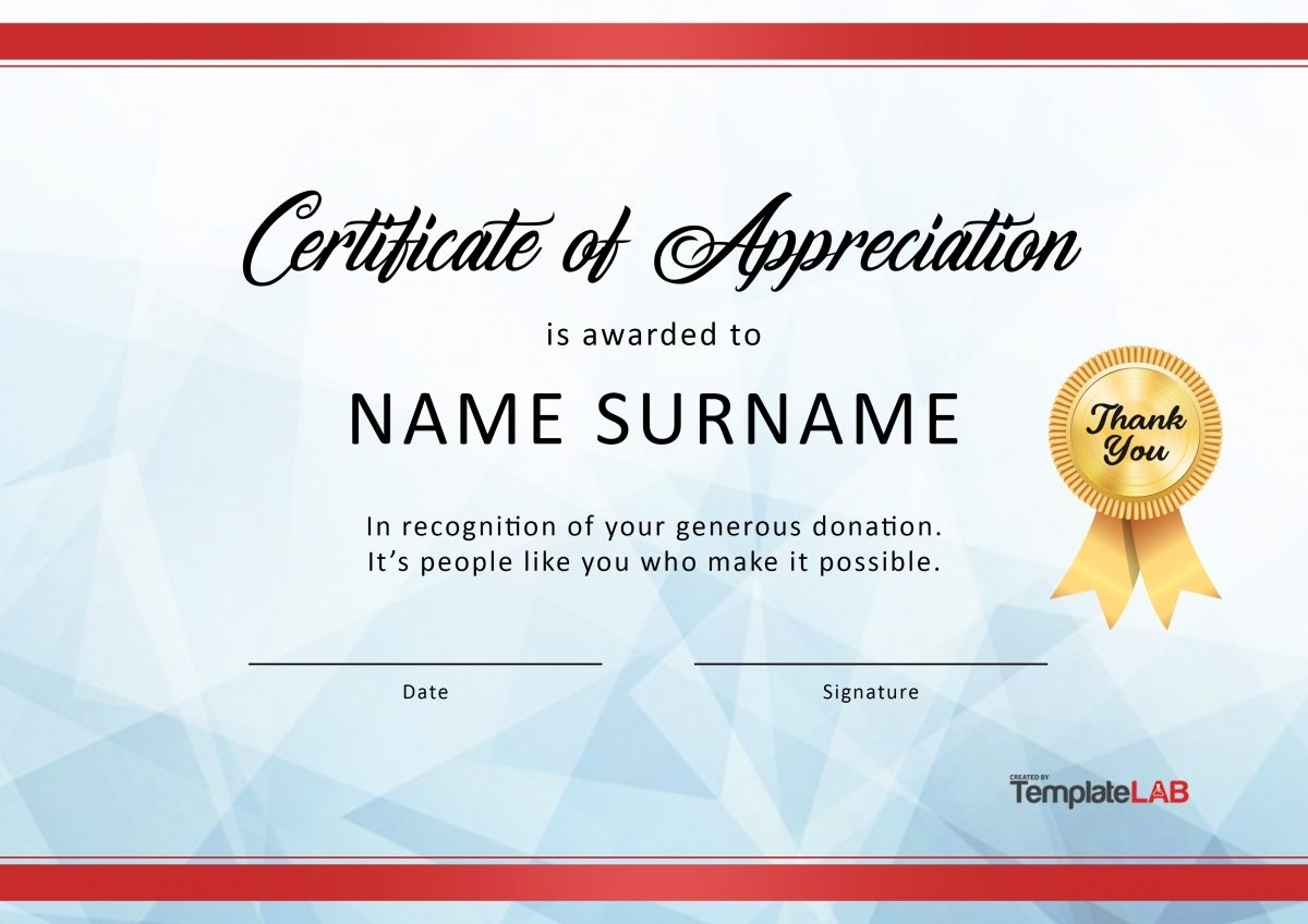 26 Free Certificate Of Appreciation Templates And Letters With Regard To Free Certificate Of Appreciation Template Downloads