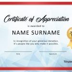 26 Free Certificate Of Appreciation Templates And Letters with regard to Thanks Certificate Template