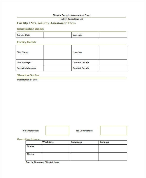 26+ Risk Assessment Form Templates | Free &amp; Premium Templates pertaining to Physical Security Risk Assessment Report Template