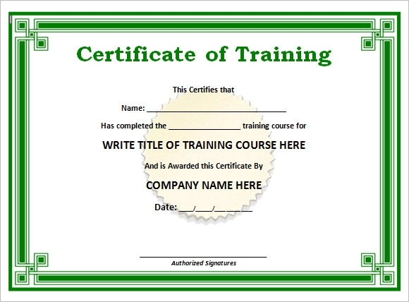 26+ Training Certificate Templates – Word, Ai, Psd, Indesign Sample Format Throughout Template For Training Certificate