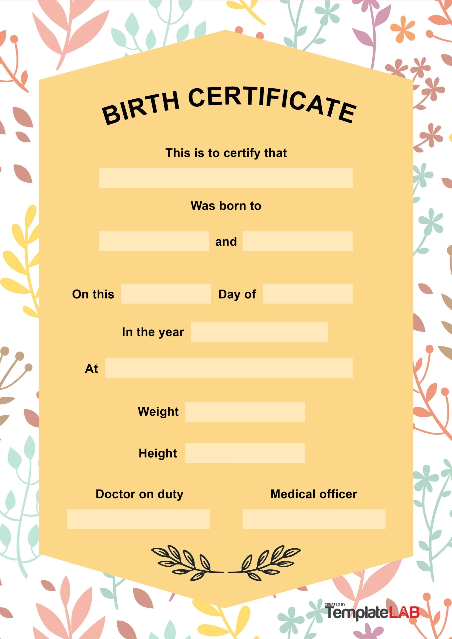 27 Birth Certificate Templates (Word, Ppt &amp; Pdf) ᐅ Templatelab with Birth Certificate Templates For Word