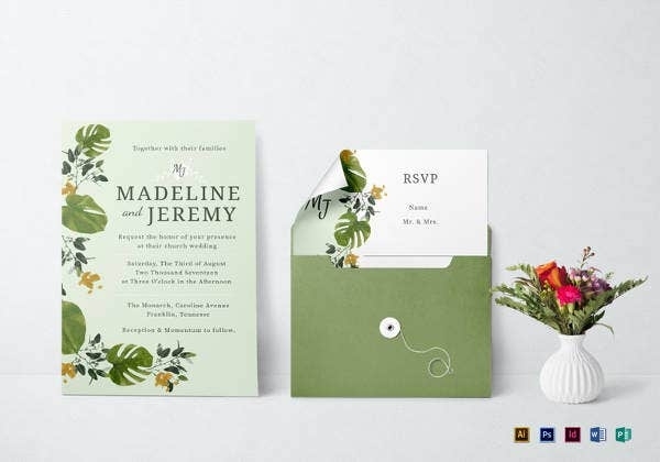 27+ Modern Wedding Invitation Templates - Free Sample, Example Format regarding Church Wedding Invitation Card Template
