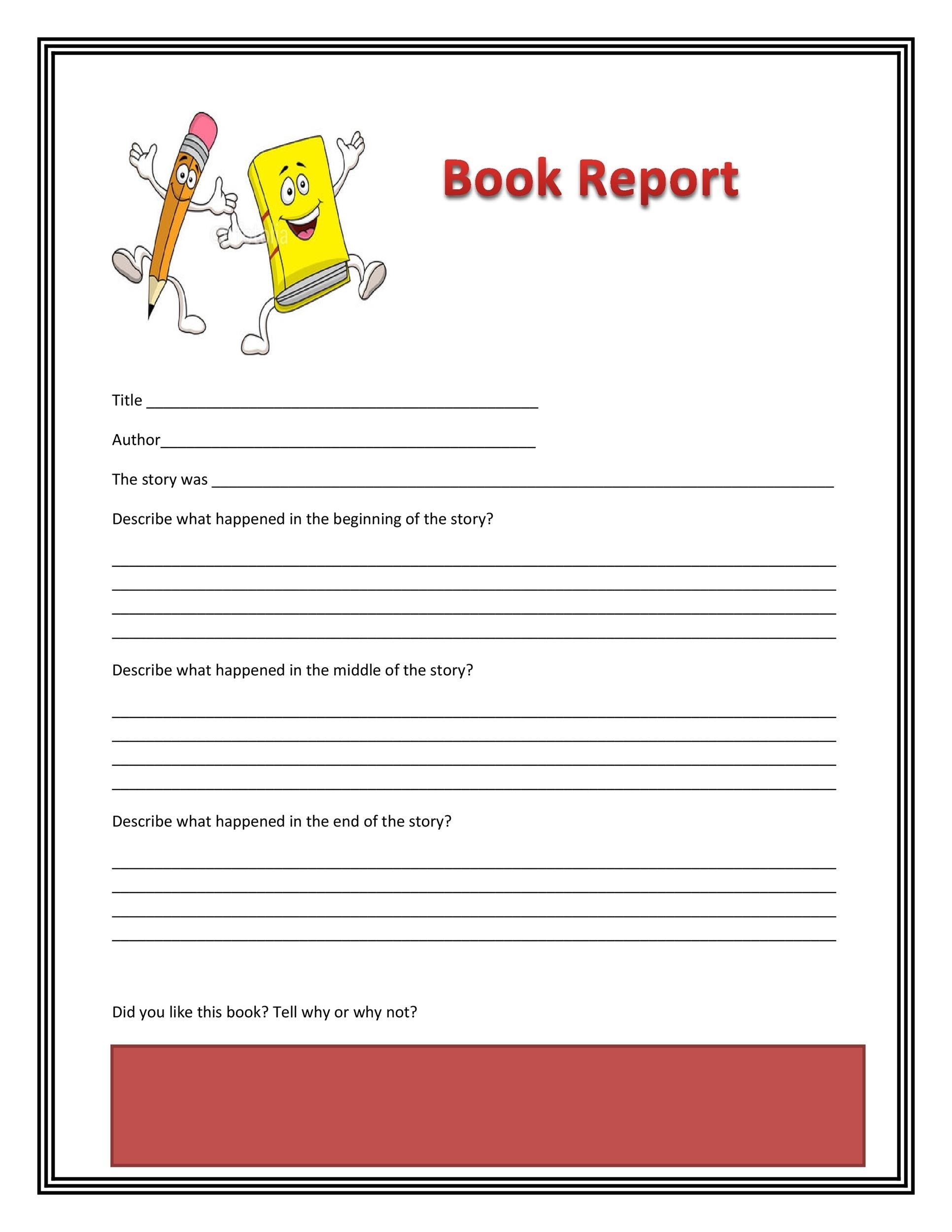 30 Book Report Templates & Reading Worksheets Within Second Grade Book Report Template