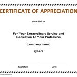 30 Free Certificate Of Appreciation Templates And Letters Inside Certificate Of Recognition Word Template