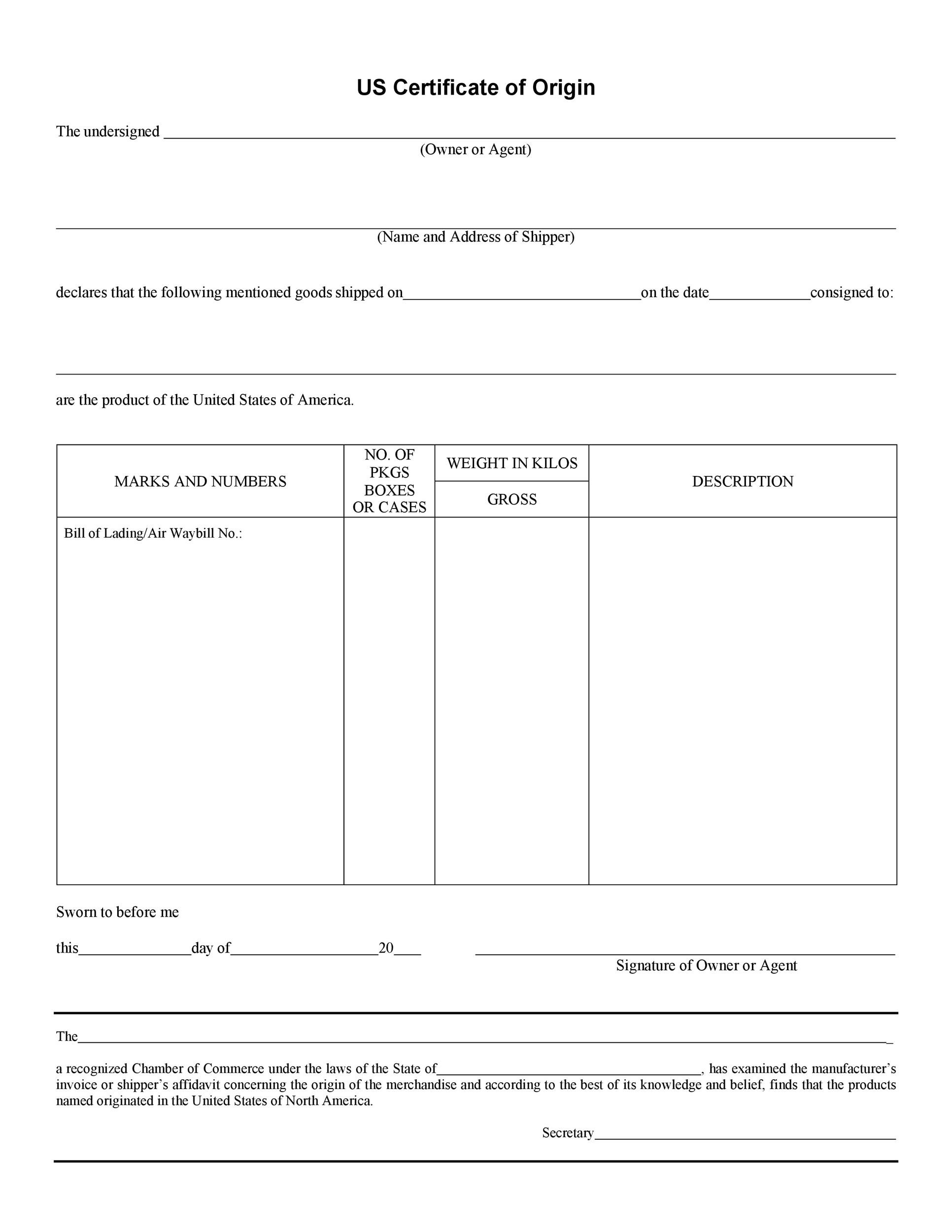 30 Printable Certificate Of Origin Templates (100% Free) ᐅ Templatelab With Regard To Certificate Of Origin For A Vehicle Template