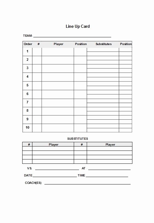 30 Softball Lineup Cards Printable | Example Document Template With Softball Lineup Card Template