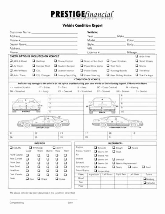 30 Vehicle Condition Report Form | Example Document Template For Truck Condition Report Template