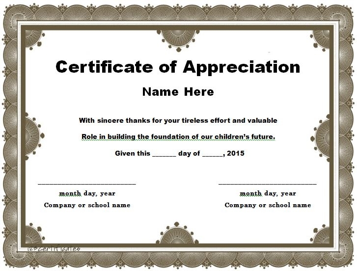 31 Free Certificate Of Appreciation Templates And Letters – Free Throughout Certificate Of Appreciation Template Doc