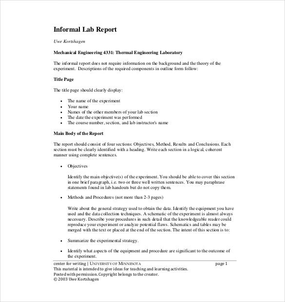 32+ Lab Report Templates - Pdf, Google Docs, Word, Apple Pages | Free In Engineering Lab Report Template