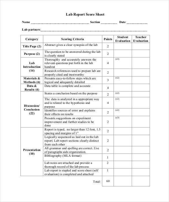 32+ Lab Report Templates – Pdf, Google Docs, Word, Apple Pages | Free Intended For Lab Report Template Word