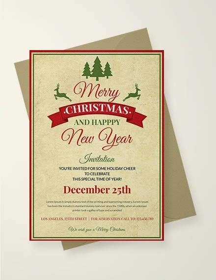 37+ Christmas Invitation Templates – Psd, Ai, Word | Free & Premium Within Free Christmas Invitation Templates For Word