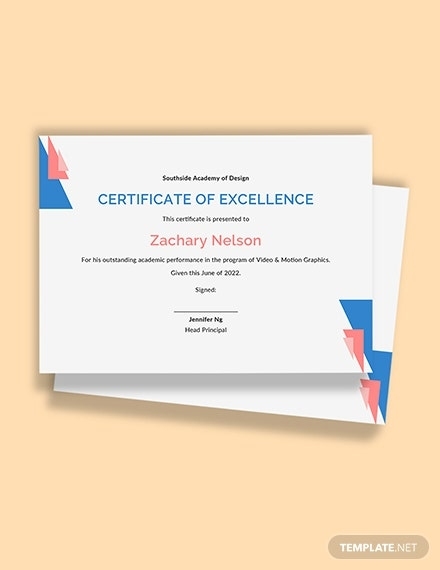 40+ Certificate Of Excellence Word Templates – Free Downloads Within Certificate Of Excellence Template Free Download