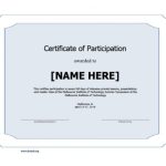 40+ Certificate Of Participation Templates – Printabletemplates With Certificate Of Participation Template Doc