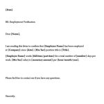 40+ Employment Verification Letter Samples [Free Templates] with regard to Employment Verification Letter Template Word