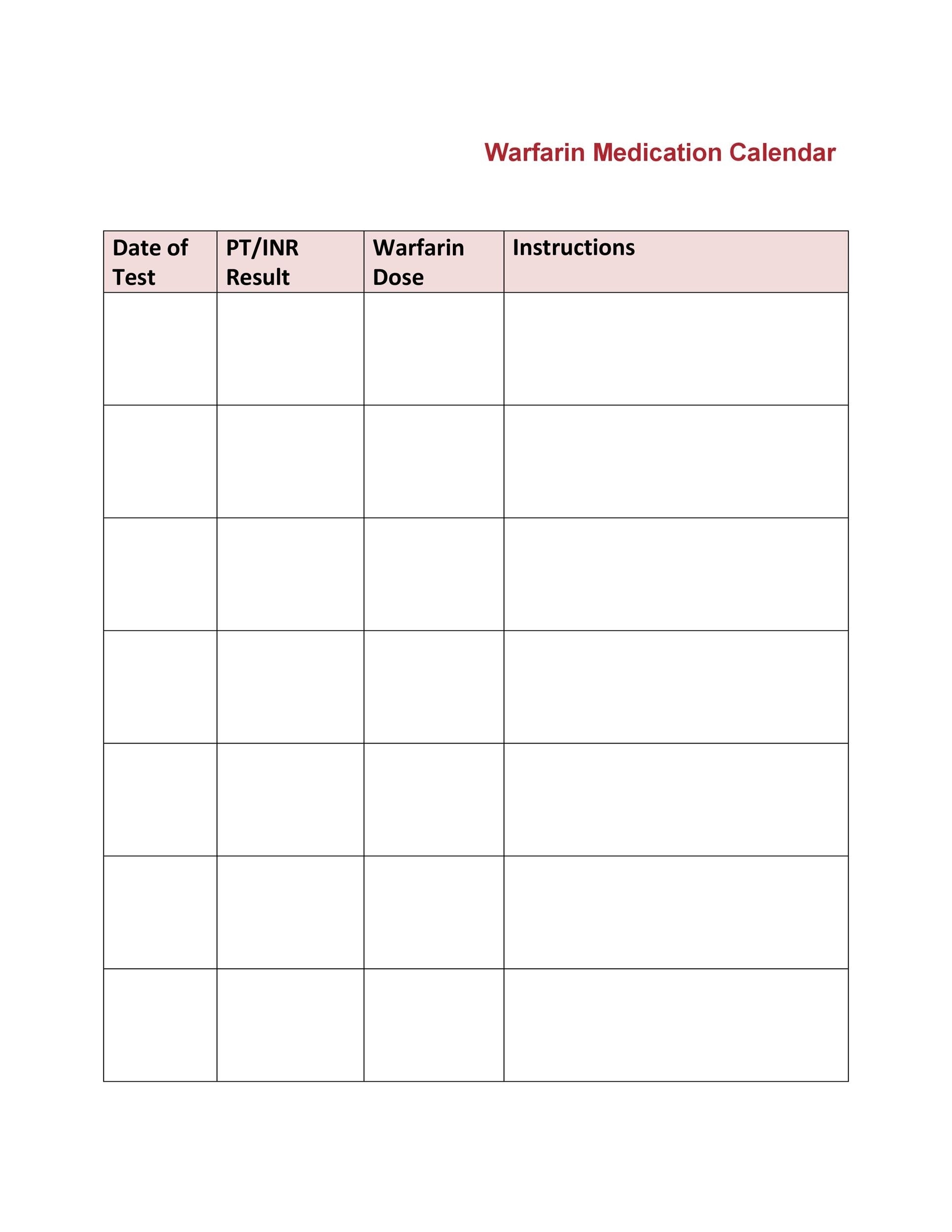 40 Great Medication Schedule Templates (+Medication Calendars) Within Blank Medication List Templates