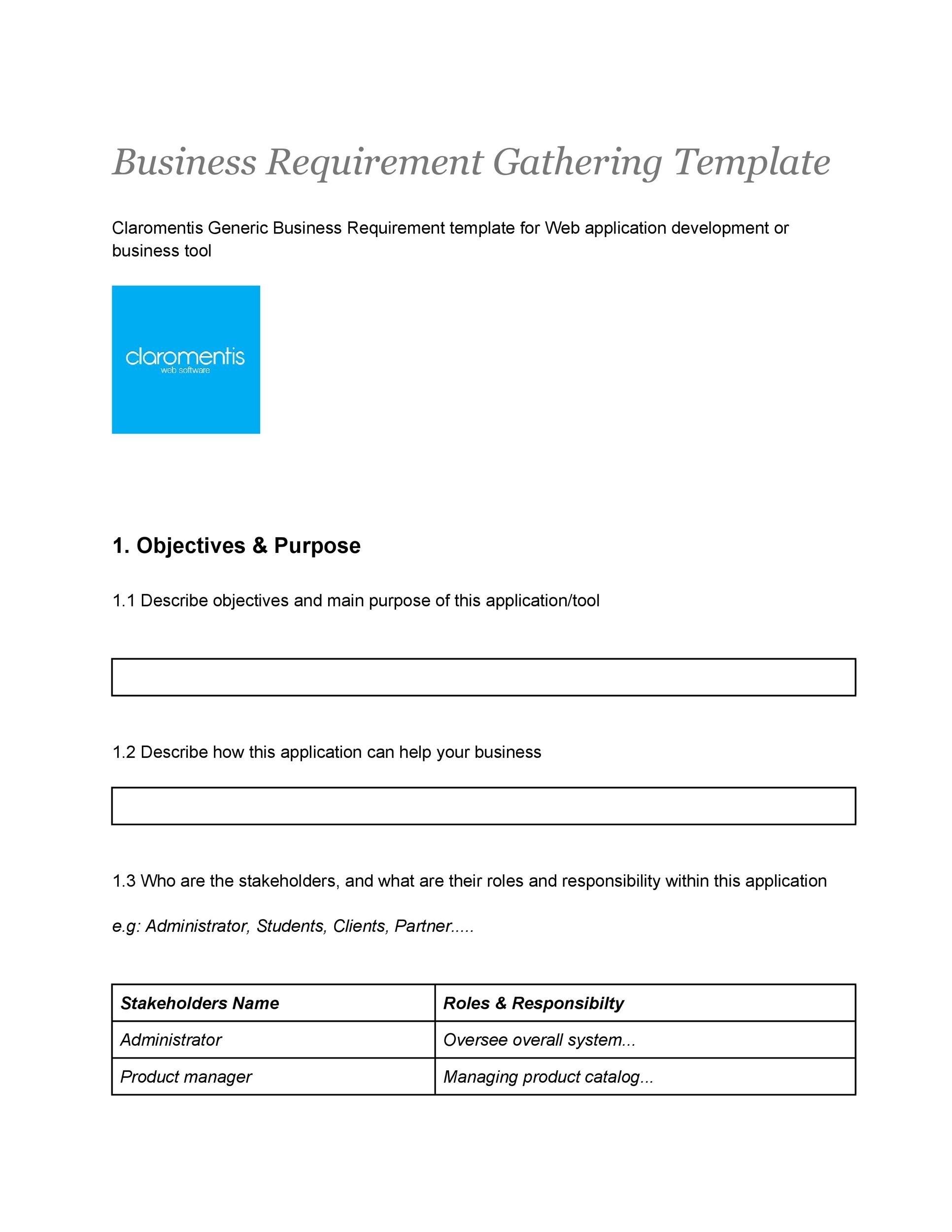 40+ Simple Business Requirements Document Templates ᐅ Templatelab In Product Requirements Document Template Word