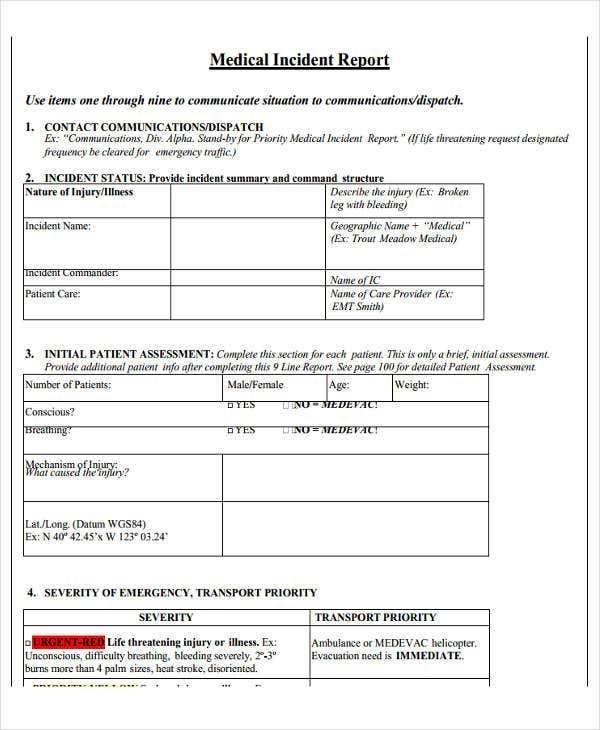 42+ Free Incident Report Templates – Pdf, Word | Free & Premium Templates With Regard To Medical Report Template Doc