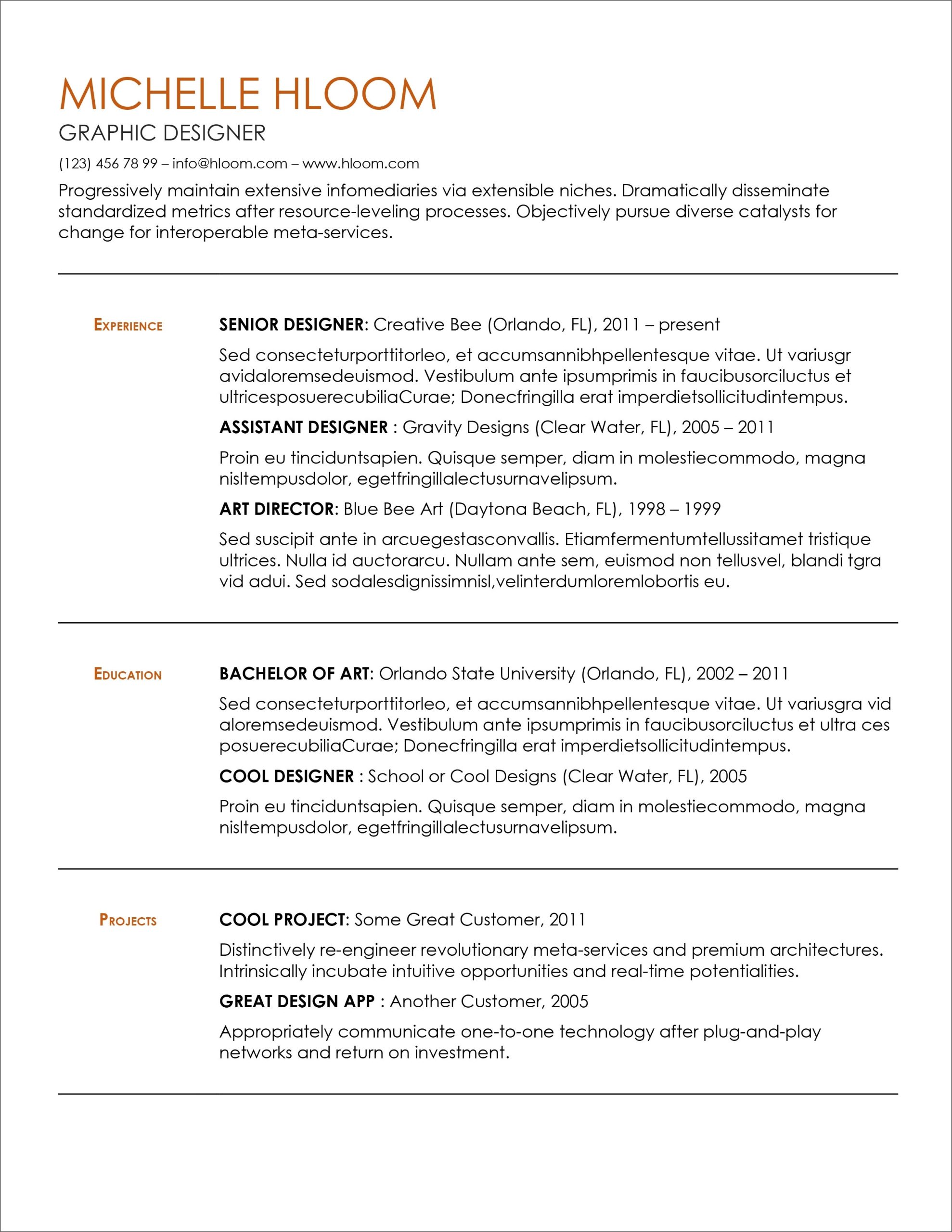 45 Free Modern Resume / Cv Templates – Minimalist, Simple & Clean Design In Free Resume Template Microsoft Word