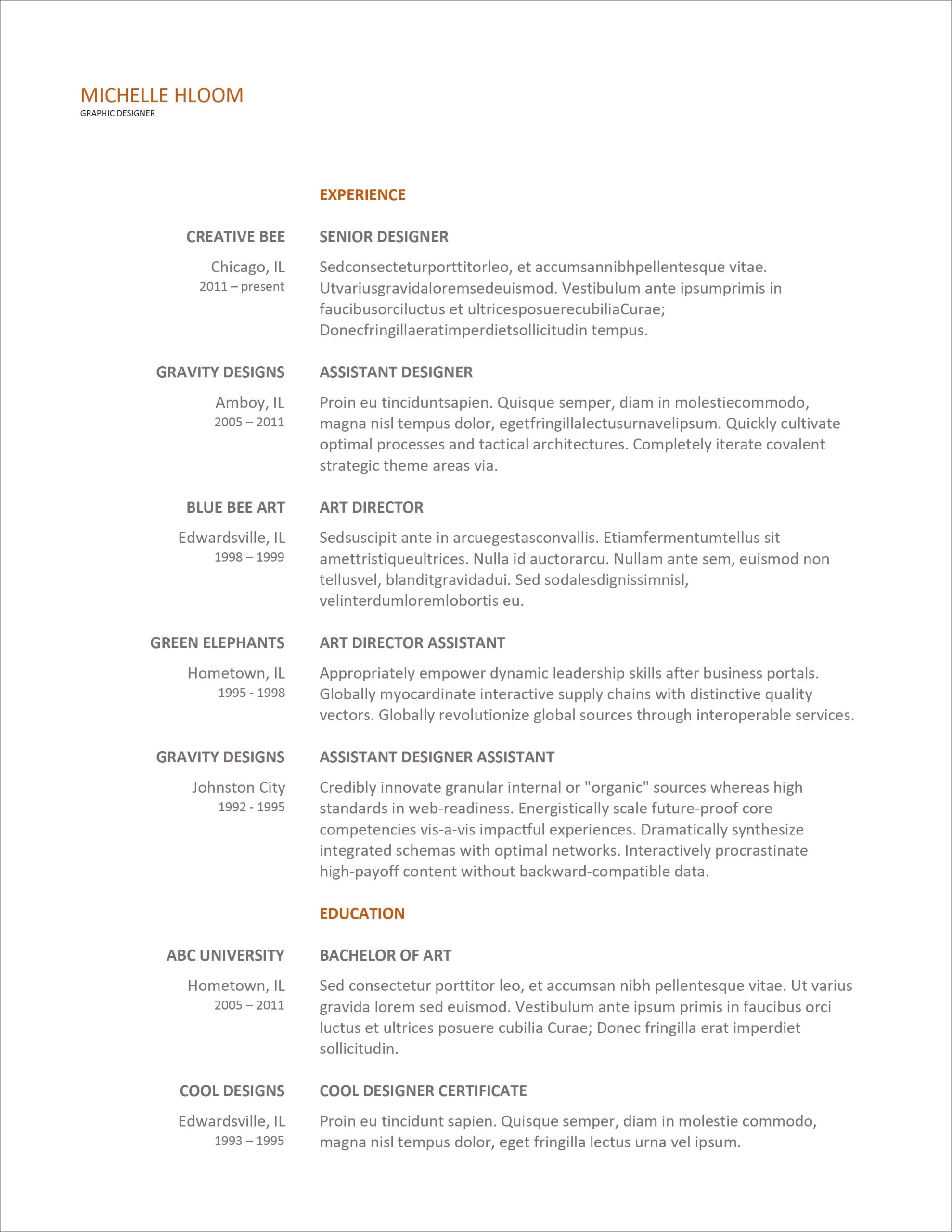 45 Free Modern Resume / Cv Templates – Minimalist, Simple & Clean Design Throughout Simple Resume Template Microsoft Word