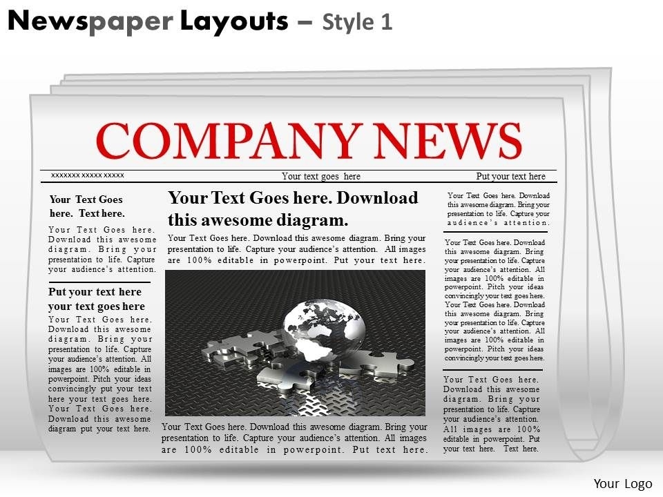 45486797 Style Variety 2 Newspaper 1 Piece Powerpoint Presentation with Newspaper Template For Powerpoint
