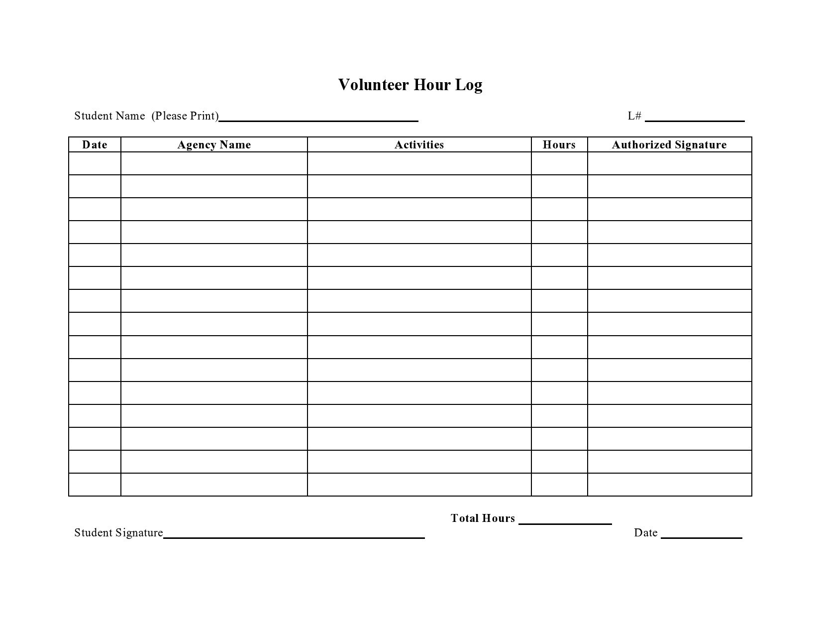 47 Blank Volunteer Hours Log Templates (Excel & Word) For Volunteer Report Template