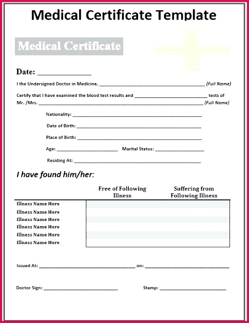 5 Fake Medical Certificate Template 71494 | Fabtemplatez Regarding Free Fake Medical Certificate Template