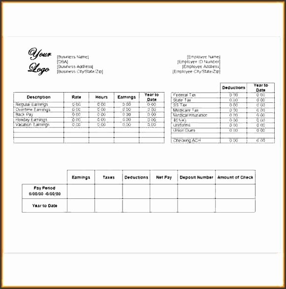 5+ Pay Stub In Ms Word – Sampletemplatess – Sampletemplatess Within Blank Pay Stubs Template