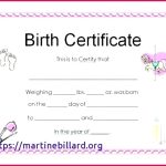 5 Pretend Birth Certificate Template 34301 | Fabtemplatez Within Baby Doll Birth Certificate Template