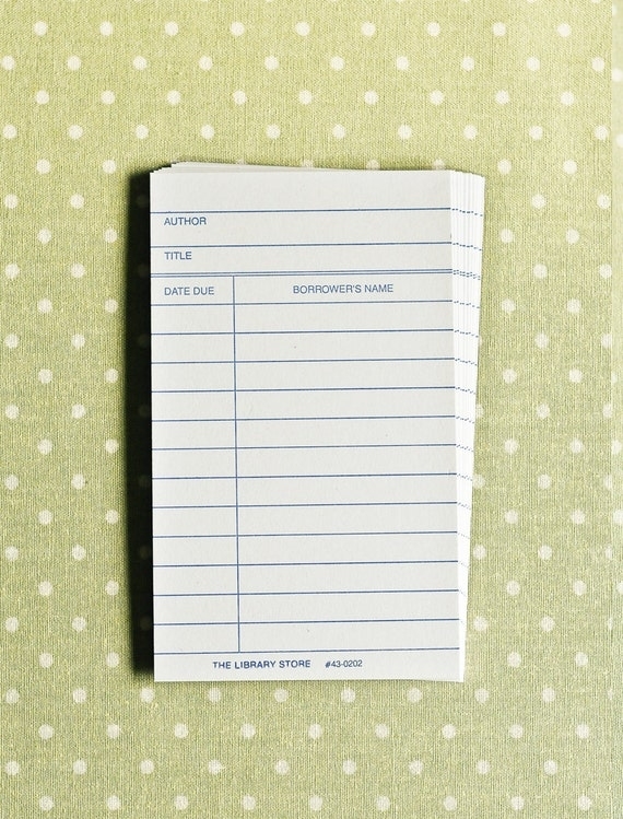 50 Blank Library Cards In White Vintage Scrapbooking School For Library Catalog Card Template