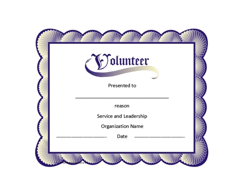 50 Free Volunteering Certificates – Printabletemplates With Volunteer Award Certificate Template