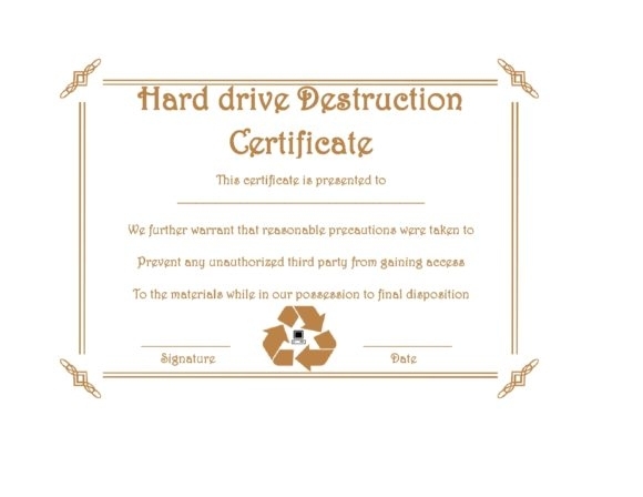 52 Useful Certificates Of Destruction (& Examples) – Printabletemplates For Destruction Certificate Template